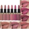 6-Piece Matte Lipstick Set - Nude Pink Brown Rose Red Purple Long-Wear Waterproof Moisturizing Lipsticks for Women Vegan Makeup Gift