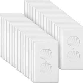48-Pack Duplex Wall Plates - Polycarbonate Thermoplastic Outlet Covers, Standard 4.50 x 2.76 Inch, 2-Gang Receptacle Cover for Home, Office, Hotel