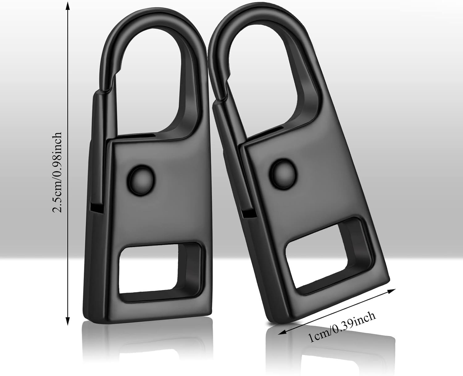 8-Piece Premium Metal Zipper Pull Replacement Kit - Universal Zipper Repair Slider for Luggage, Backpack, Jacket & Coat (Black)