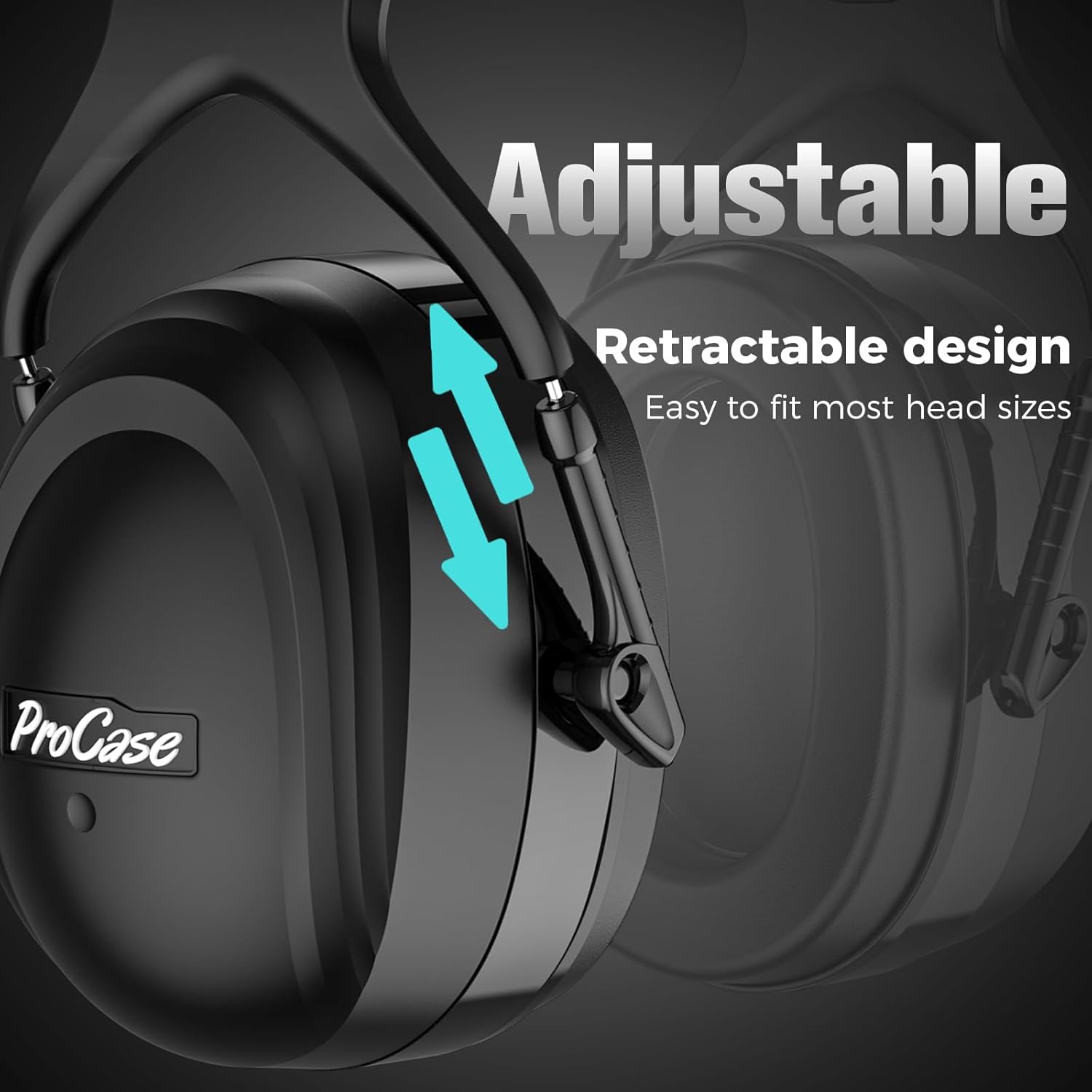 ProCase Professional Noise Cancelling Ear Muffs - Extra Large Shooting & Industrial Hearing Protection (30dB NRR)
