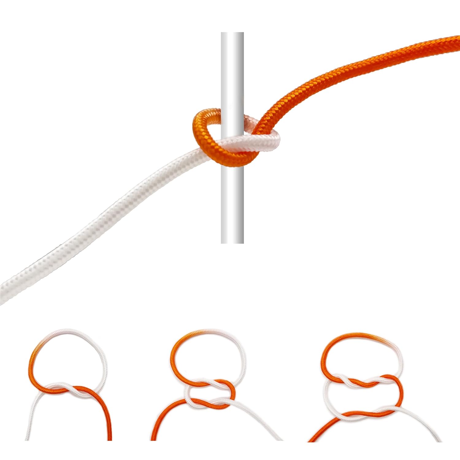 Premium Two-Tone Knot Tying Practice Cord - 4mm Half-Dyed Rope for Surgical, Fishing, Camping & Climbing Training (3-Pack)