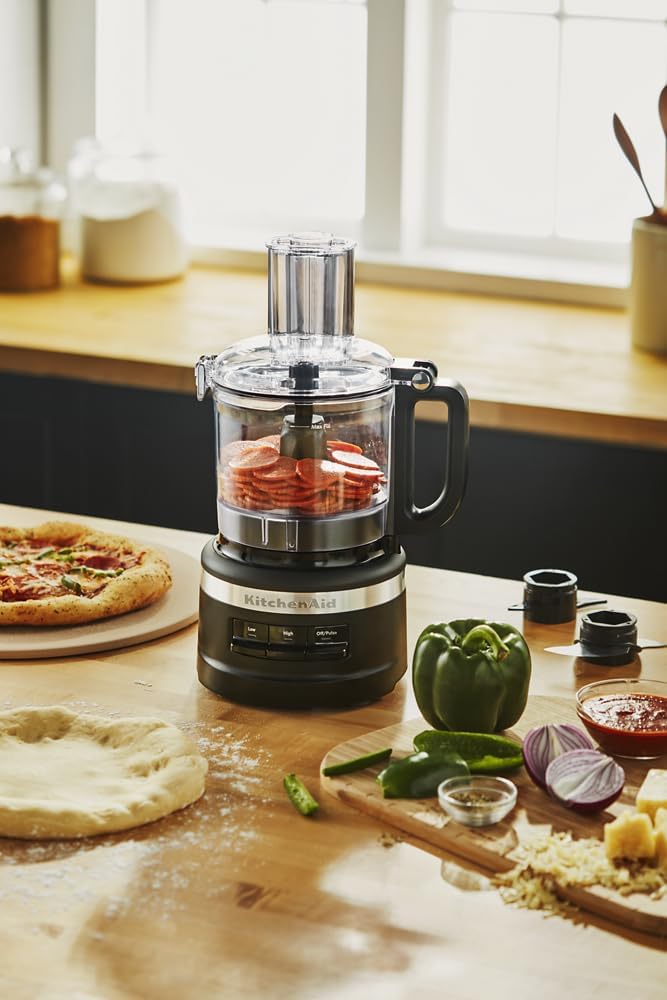 KitchenAid 7-Cup Food Processor - KFP0718, 3-Speed Compact Countertop Appliance for Chopping, Shredding, Slicing & Pureeing