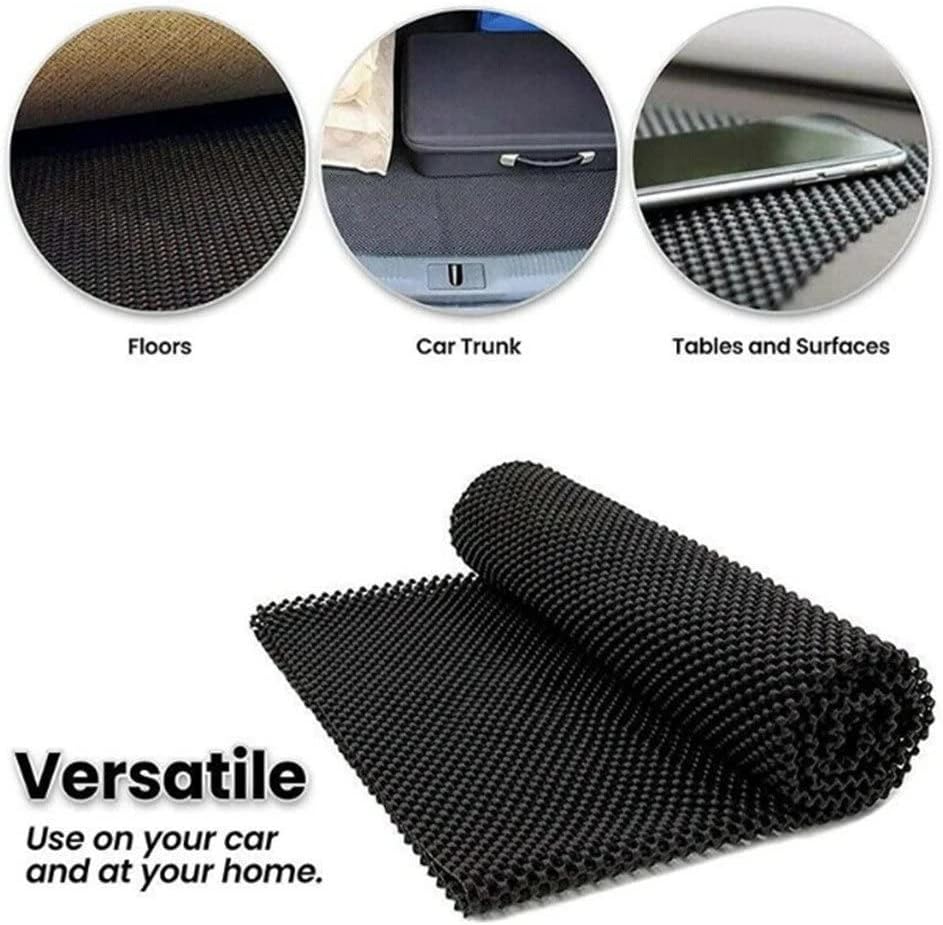 Heavy-Duty Cargo Liner Mat - Universal Anti-Slip Trunk Protector, Cuttable to Size, Durable Non-Slip Rug for SUV, Van & Car (47" x 36" Black)