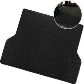 ZoneTech All-Weather Heavy Duty Rubber Cargo Liner – Custom Fit Trunk Floor Mat with Raised Ridges, Nibbed Backing & Trim Lines (Black)
