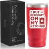 Onebttl Ketchup Lover Gift - 20oz Stainless Steel Insulated Travel Mug, Double-Wall Vacuum Sealed Tumbler for Hot & Cold Drinks, Ideal Birthday & Christmas Present for Him or Her