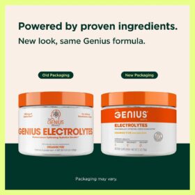Genius Electrolytes Orange Fizz - 30 Serving Hydration Powder | Potassium, Magnesium, Zinc Sports Drink Mix - Keto Friendly, Vegan, Sugar Free