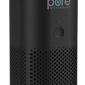 PureZone Mini Portable Air Purifier - Cordless True HEPA Filter, 12-Hour Rechargeable Battery, USB-C Charging, for Car Office Bedroom (Black)