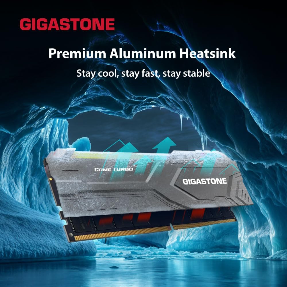 GIGASTONE Game Turbo 32GB DDR5 6400MHz RGB Gaming Memory Kit (2x16GB) - Intel XMP 3.0 AMD Expo Compatible Desktop RAM