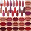 18 Pcs Capsule Pills Mini Matte Lipstick Set - Long Lasting Waterproof Lip Color Collection for Women (Deep Red)