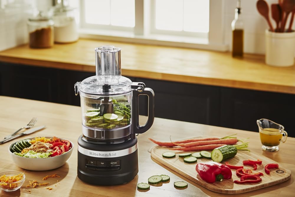 KitchenAid 7-Cup Food Processor - KFP0718, 3-Speed Compact Countertop Appliance for Chopping, Shredding, Slicing & Pureeing