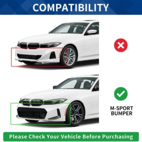 G20 LCI M340i Front Lip Splitter - ABS Gloss Black Bumper Spoiler for 2023-2026 BMW 3-Series G20 LCI Sedan 330i M-Sport