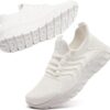 Lightweight Women Running Shoes - Slip-On Athletic Gym Walking Sneakers with Non-Slip Sole for Work & Workout