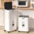 Slim Rolling Kitchen Trash Can with Lid - 20L/5.3Gal Adjustable Height Mobile Garbage Bin with Wheels for Bathroom, Bedroom, Living Room & Office - White