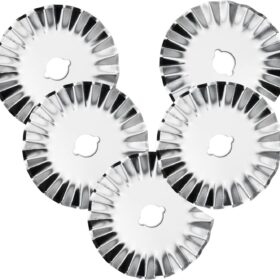 45mm Pinking Rotary Cutter Blades - 5 Pack Wavy Edge Replacement Blades for Quilting, Sewing & Crafting - Fits Fiskars, OLFA, Dremel & More