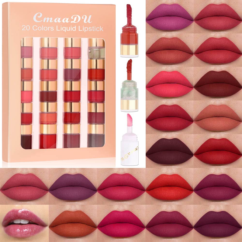 EVPCT 20 Colors Liquid Matte Lipstick Set - Long Lasting Waterproof Velvet Lip Stain for Women, 24 Hour Wear Gift Set