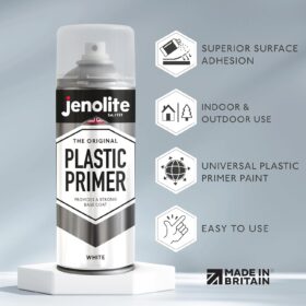 JENOLITE Plastic Primer Aerosol - White Premium Quality Durable Primer for Hard Plastics | Quick Drying | 400ml