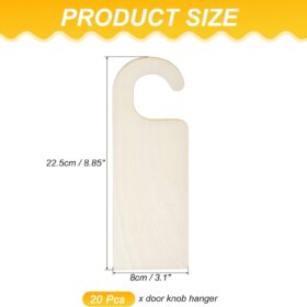 Natural Wooden Door Knob Hangers - 20pcs Blank Door Signs for Do Not Disturb, Welcome Messages - DIY Craft Tags for Home Office Hotel Restaurant Decor