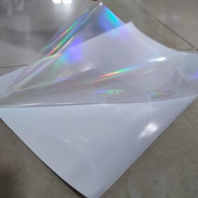 25 Sheets A4 Clear Holographic Cold Laminating Film - Premium Self-Adhesive Laminate Sheets for Photo Document Protection with Shimmer Effect