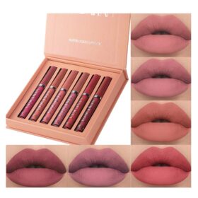 6-Piece Matte Liquid Lipstick Set - Long-Lasting Waterproof Non-Stick Cup Lip Gloss (Set B)