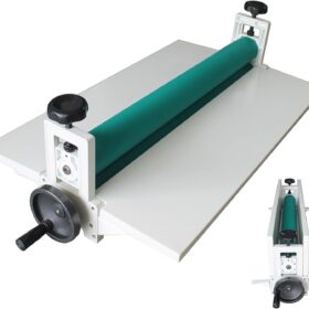 TECHTONGDA 14-Inch Cold Laminating Machine - Hand Crank Manual Vinyl Photo Film Laminator with Adjustable Roller and 0.4-Inch Max Thickness
