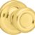Kwikset Mobile Home Interior Passage Door Knob - Polished Brass Finish, Non-Locking Closet & Hallway Door Handle