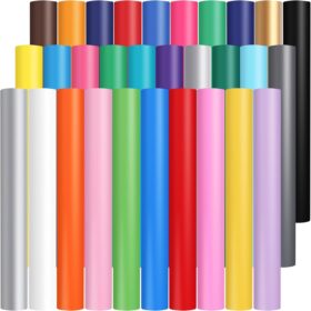 Honoson 30 Pack Permanent Vinyl Rolls - 12" x 5ft Waterproof Self-Adhesive Vinyl for Cricut, Car Decals, Home Decor, Mug & DIY Craft Projects