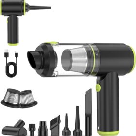 Powerful Cordless Handheld Vacuum - 20000PA Brushless Car Vacuum with Air Duster, Rechargeable Mini Vacuum for Home, Car, Office & Pet Hair