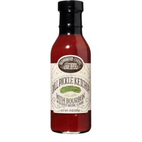 Brownwood Farms Dill Pickle Bourbon Ketchup - Small Batch Gluten Free Condiment, 14 oz Bottle - Great Lakes Region Premium Gourmet Sauce