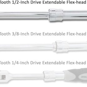 Steelman Pro 1/2-Inch Drive 72-Tooth Flex-Head Ratchet - 13.5-19" Extendable Chrome-Vanadium Steel Ratchet with Quick Release & Comfort Grip for Auto Mechanics