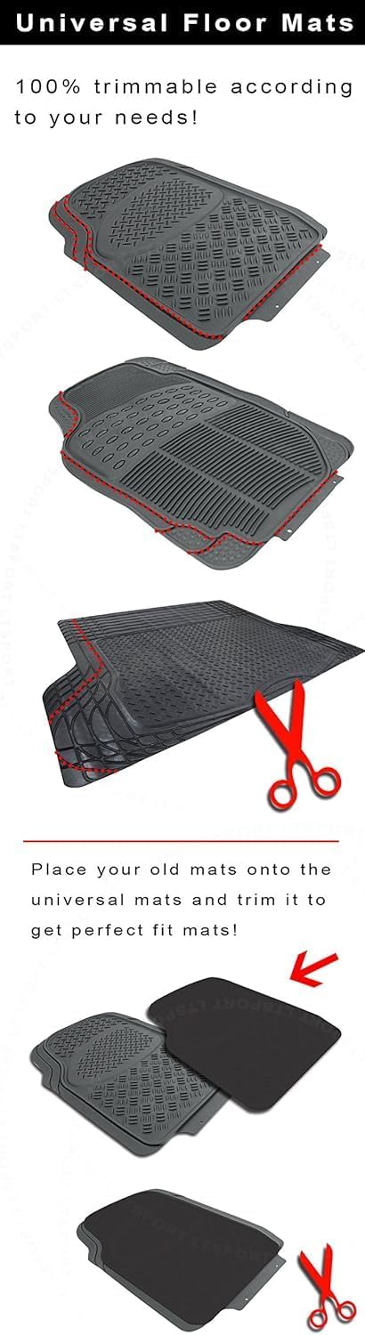 Heavy-Duty Waterproof Trunk Mat - 52" x 43" All-Weather Cargo Liner with Non-Slip Surface | Universal Fit Trimmable Floor Protection for Car, SUV & Truck