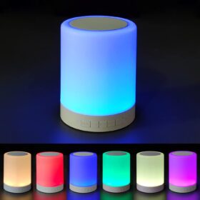 Aurora Glow Bluetooth Speaker Lamp - Portable Touch Control LED Night Light with Wireless Speaker, Color-Changing RGB Lights for Bedroom, Patio & Party Decor