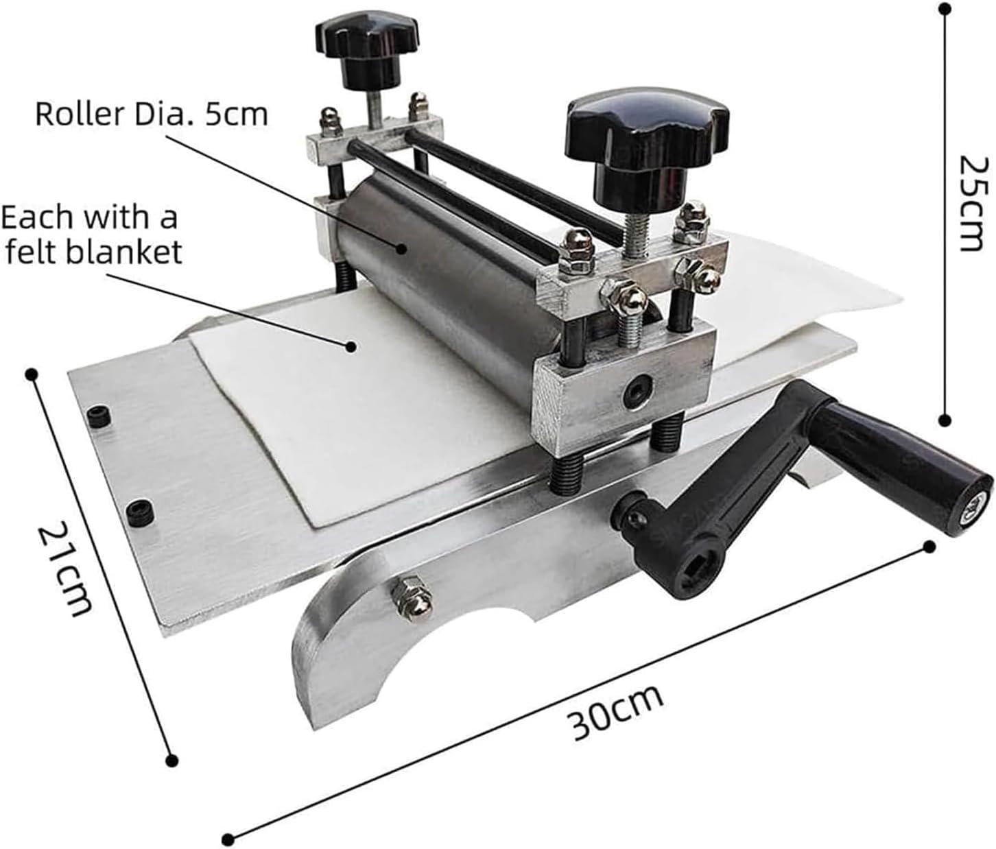 Manual Letterpress Printing Press - Professional Printmaking Machine with Adjustable Roller Height for Copperplate, Wood & Paper Art Printing (31x17cm)