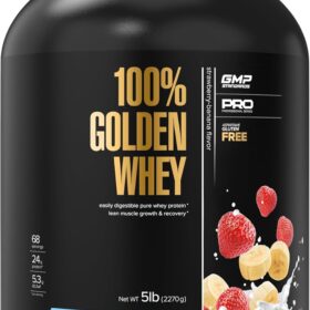 Maxler 100% Golden Whey Protein Powder - 24g Protein Per Serving, Fast-Absorbing Whey Concentrate Isolate & Hydrolysate Blend - Strawberry Banana (5 lb)