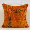 Alerfa Orange Maple Leaf Velvet Throw Pillow Cover 18x18 Inch Luxury Embroidered Cushion Case for Couch Sofa Bedroom Car