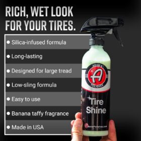 Adam's Polishes Tire Shine Gallon - SiO2 Ceramic Spray Tire Dressing | Non-Greasy, Long-Lasting Wet Tire Look for Car Detailing