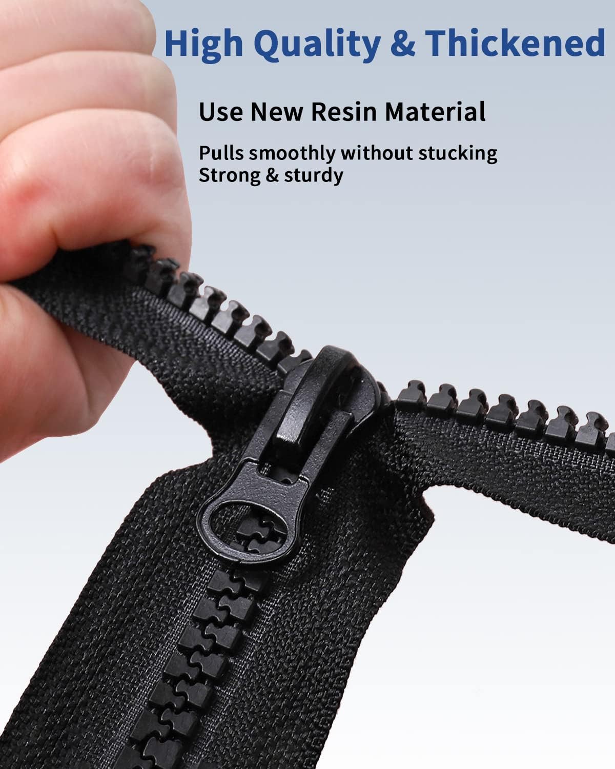 Wavebeexs 3-Pack 28-Inch #5 Black Plastic Jacket Zippers - Heavy Duty Coat Replacement Zippers for Down Jackets, Parkas, Sweatshirts & More