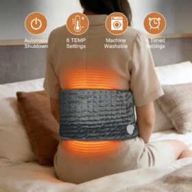 CozyComfort XL Electric Heating Pad - 6 Heat Settings with Auto Shut-Off, 24"x12" Large Pain Relief Pad for Back, Neck, Shoulders, Knees & Legs - Dark Gray