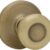 Kwikset Tylo Antique Brass Interior Passage Door Knob - Non-Locking Closet & Hallway Door Handle with Microban Antimicrobial Protection