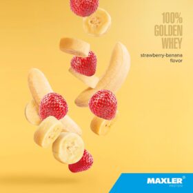 Maxler 100% Golden Whey Protein Powder - 24g Protein Per Serving, Fast-Absorbing Whey Concentrate Isolate & Hydrolysate Blend - Strawberry Banana (5 lb)