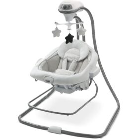Graco DuetConnect LX Swing and Bouncer Combo - Portable Multi-Direction Baby Seat with Soothing Vibrations, Sounds, and Mobile