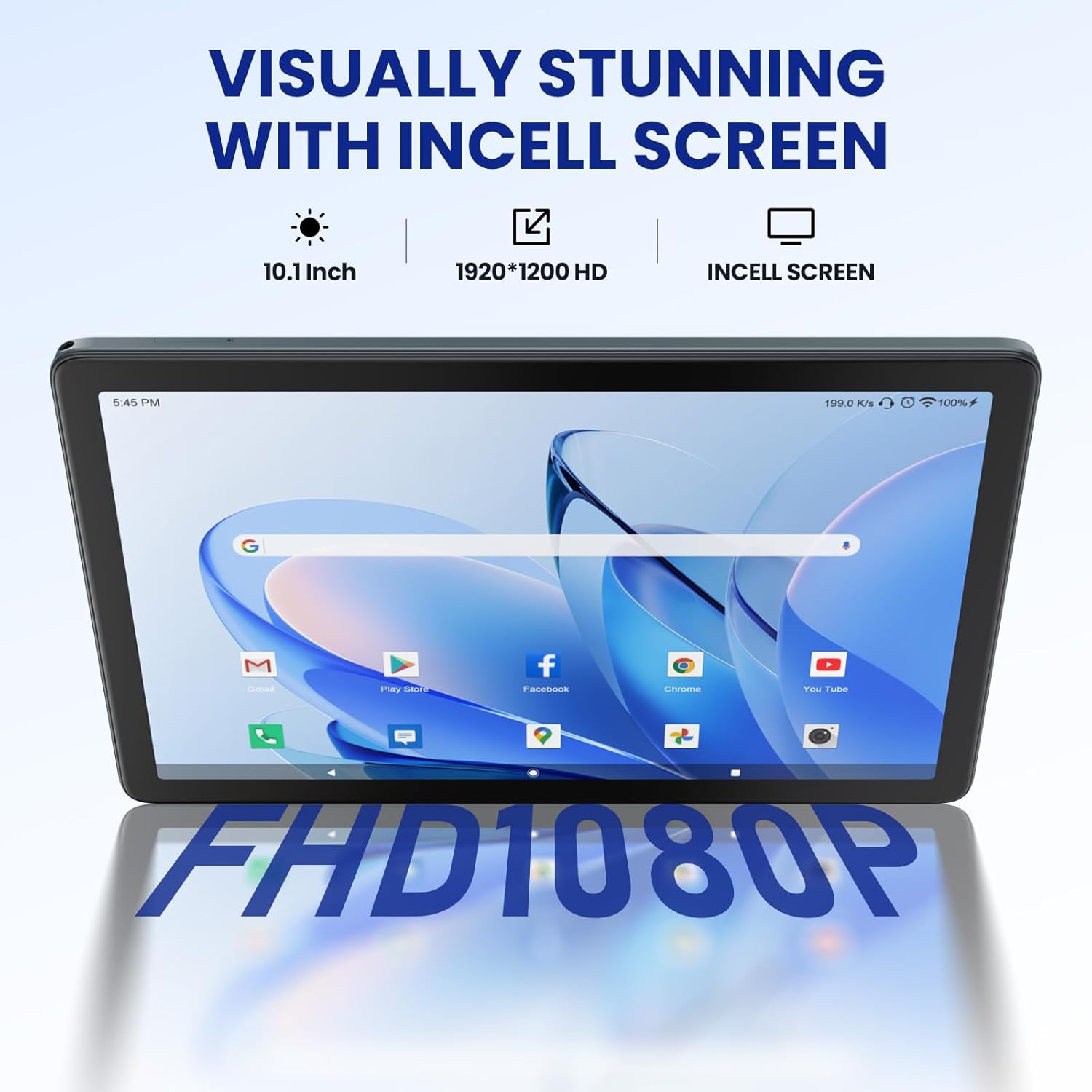 Qukenk Android 14 Tablet 10.1" - 14GB RAM, 128GB ROM, 4G Cellular + 5G WiFi, Octa-Core, 7000mAh Battery, GPS, 13MP+8MP Camera - Expandable to 1TB