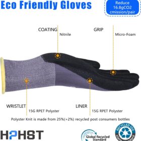 Premium Safety Work Gloves Set - Comfort Stretch Fit with Power Grip & Smart Touch Screen Compatibility, Durable Foam Coated Hand Protection (3 Pairs or 12 Pairs)