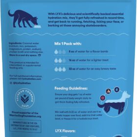 LYX Essential Hydration for Dogs – Electrolyte & Nutrient Water Additive for Active & Senior Dogs – Supports Hydration, Recovery & Wellness – Chicken Flavor – 7 Travel-Friendly Packets