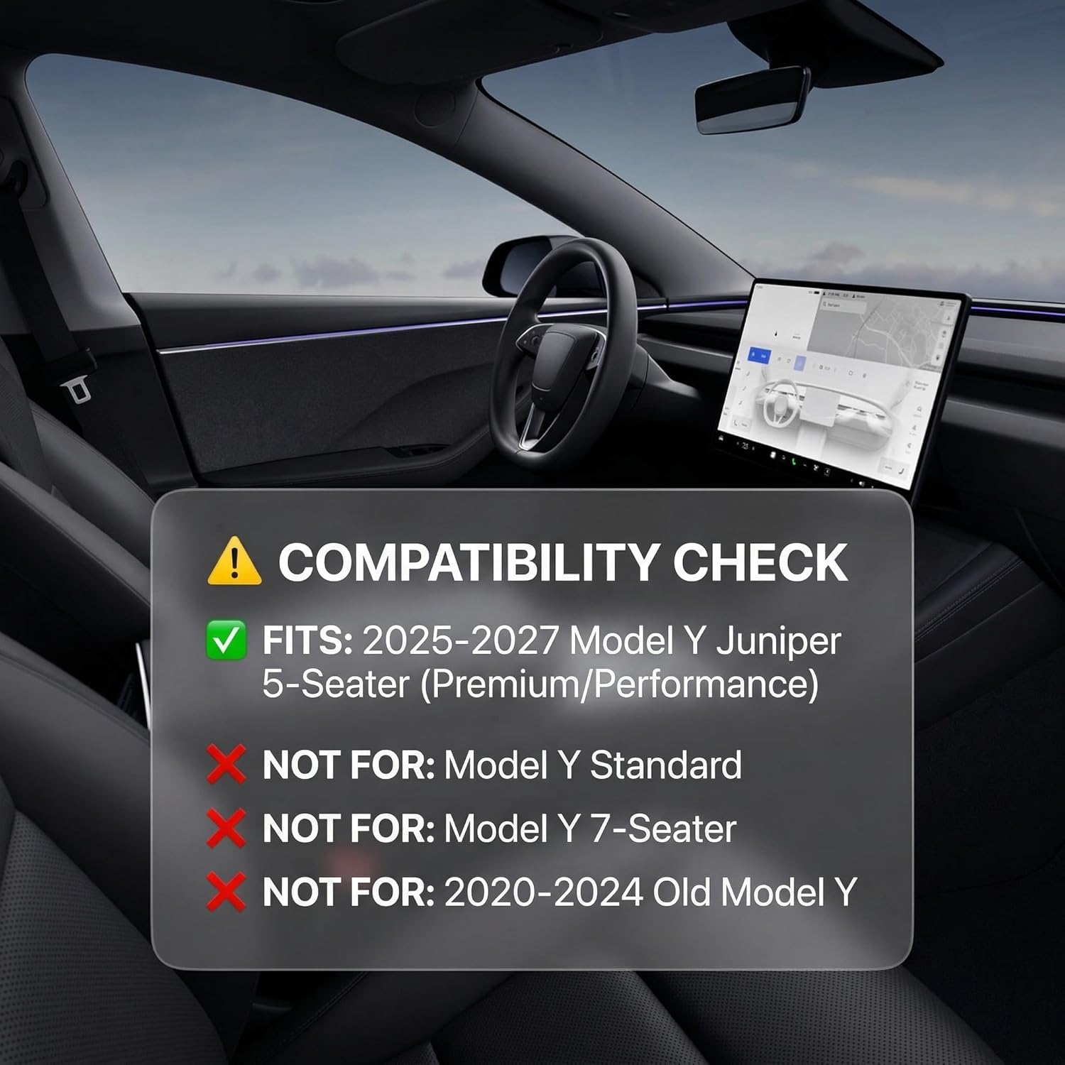 CYBERBEAMS Premium TPE Cargo Liners Set for 2025-2026 Tesla Model Y Juniper - All-Weather Trunk Mat with Front & Rear Frunk Tray Protectors (3PCS)