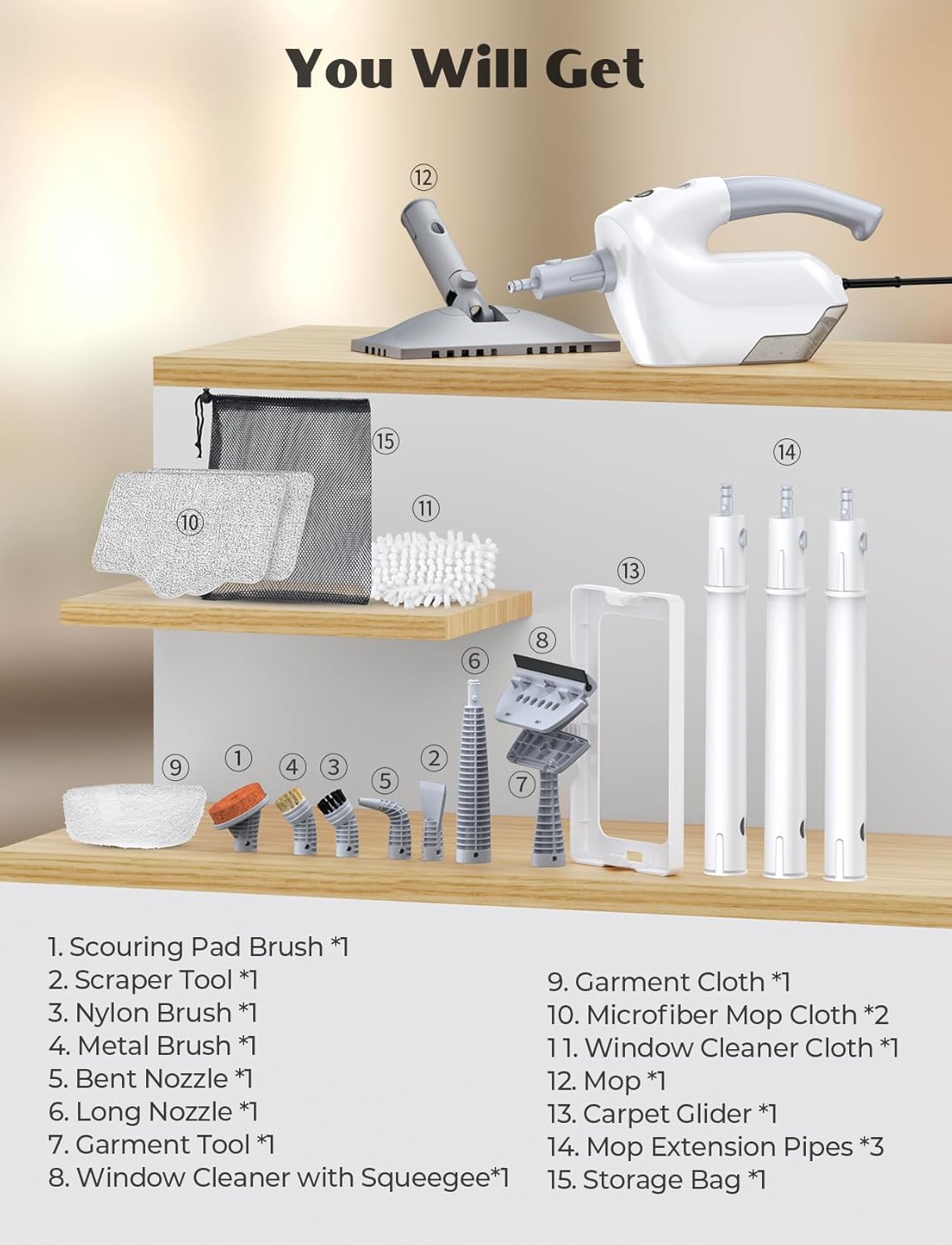 PureSwirlz 10-in-1 Steam Mop & Handheld Cleaner - 1200W Powerful Floor Steamer with 350ml Tank, 248°F Steam, Carpet Glider, Multi-Surface Cleaning Kit for Hardwood, Tile, Grout, Windows & More