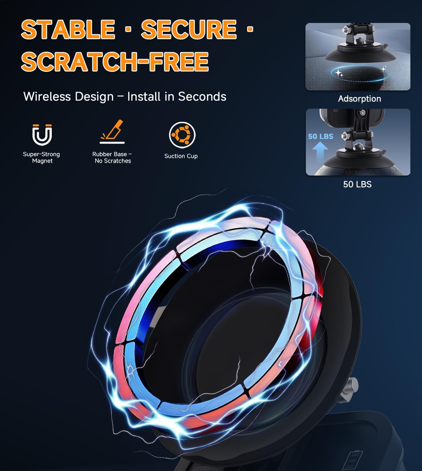 Magnetic Wireless Trailer Lights - Rechargeable Towing Light Kit with 18 Modes, 60MPH Secure Mount, for Truck RV Boat Caravan (SL-5046)