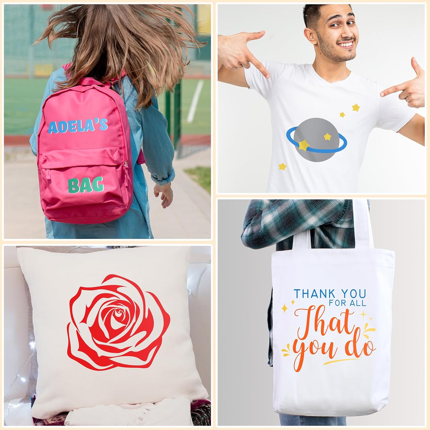 Honoson 30 Pack Permanent Vinyl Rolls - 12" x 5ft Waterproof Self-Adhesive Vinyl for Cricut, Car Decals, Home Decor, Mug & DIY Craft Projects