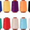 10-Pack Premium Polyester Sewing Thread Set - 800 Yards Per Spool, 40wt, Assorted Bright Colors for Machine & Hand Sewing, Quilting & Embroidery