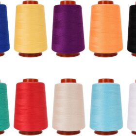 10-Pack Premium Polyester Sewing Thread Set - 800 Yards Per Spool, 40wt, Assorted Bright Colors for Machine & Hand Sewing, Quilting & Embroidery