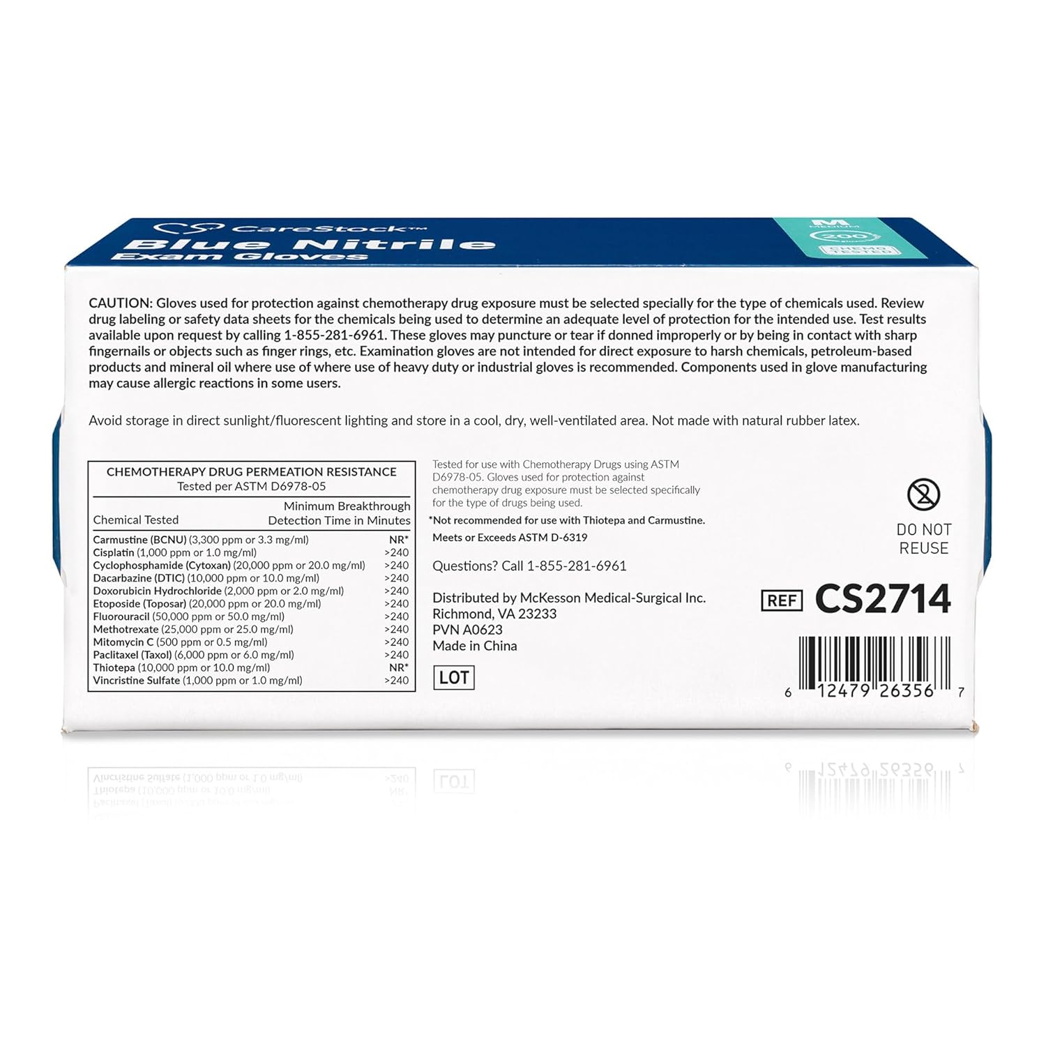 CareStock Blue Nitrile Exam Gloves - 200 Count, Powder-Free, Latex-Free, Food Safe, Medical Grade, Chemo-Tested, Medium